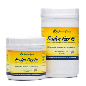 A small tub and large tub of Foxden Flex HA.