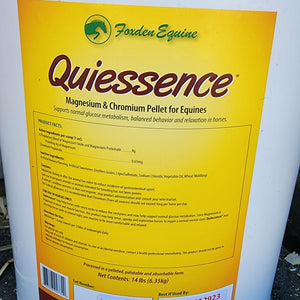 Pail of Quiessence with the yellow label showing