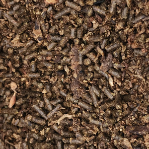 Pelleted grain commonly fed to horses