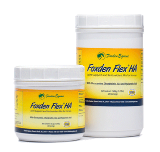 A small tub and large tub of Foxden Flex HA.