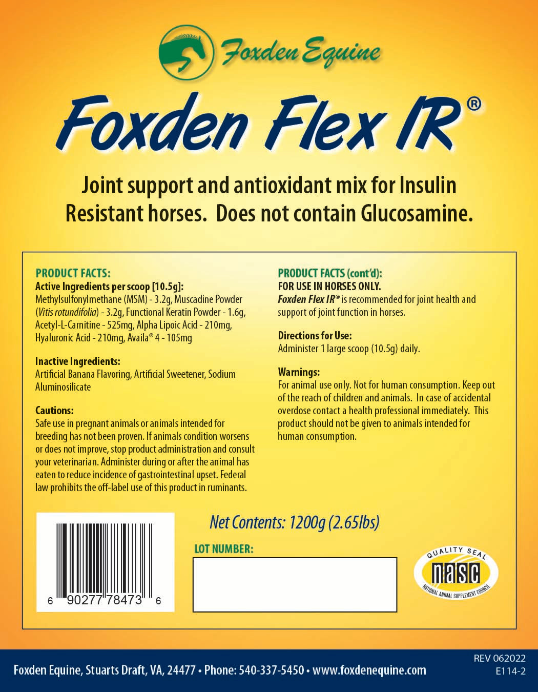 Low Sugar Joint Support Foxden Flex IR – Foxden Equine